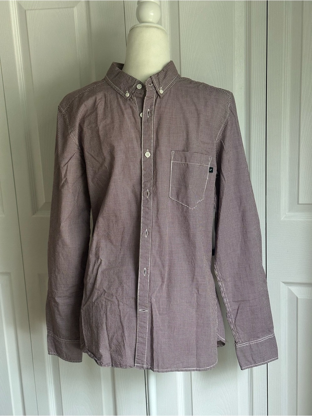 William Rast Men's Button-Down Shirt in Burgundy Check